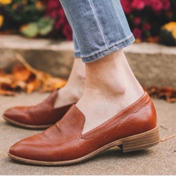 Madewell The Frances Loafer Burnished Mahogany Leather Slip On Flats Size 8 - Picture 4 of 10